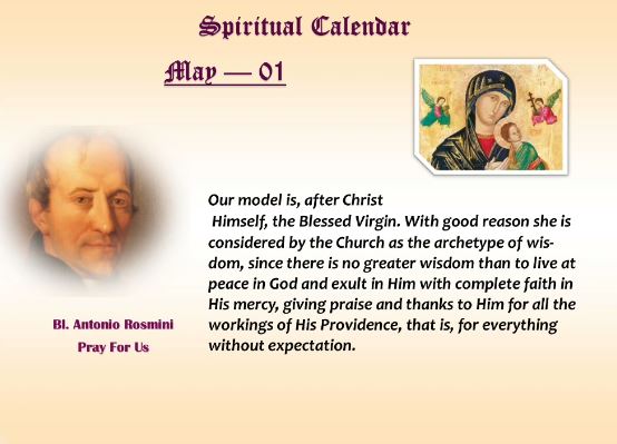 SPIRITUAL CALENDAR May 1st