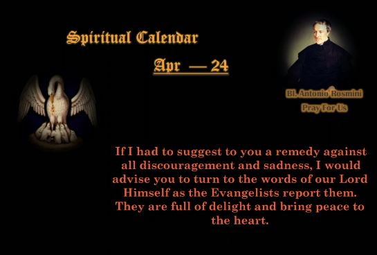 SPIRITUAL CALENDAR 24th April