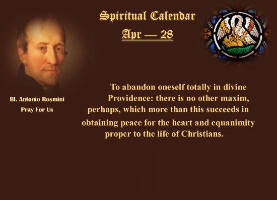 SPIRITUAL CALENDAR 28th April