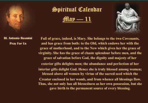 SPIRITUAL CALENDAR 11th May