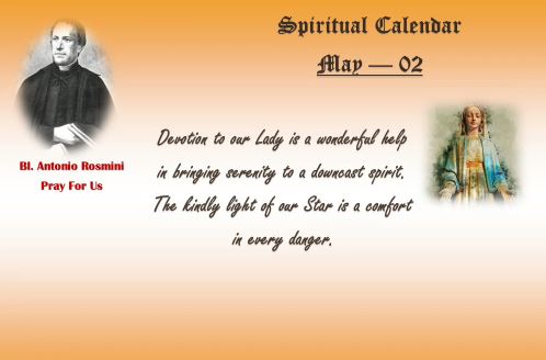 SPIRITUAL CALENDAR May 2nd